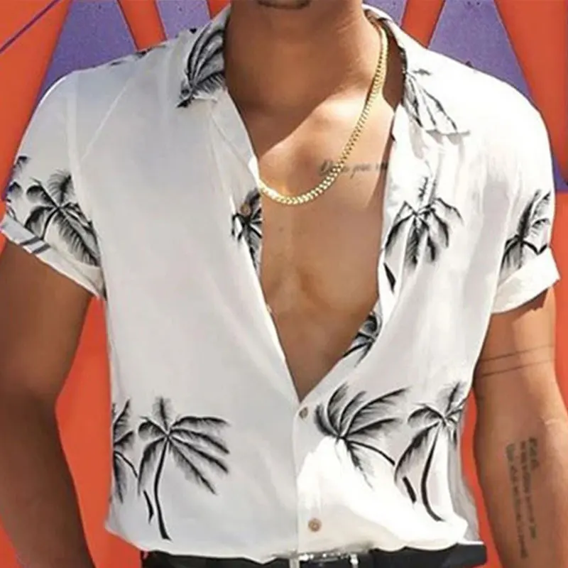 Мужская быстросохнущая дышащая рубашка Повседневная пляжная с отложным