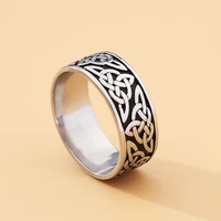 nordic vintage celtics spiral knot ring for men women punk biker stainless steel viking ring amulet jewelry gift wholesale