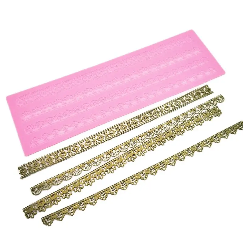 MX062 4 шаблона кружевной формы силиконовый сахар коврик Украшение для края торта