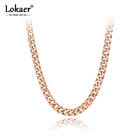 Цепочка Lokaer N21051 женская, ожерелье из нержавеющей стали с подвесками в стиле хип-хопрок, модное богемное ожерелье с большой толстой цепью
