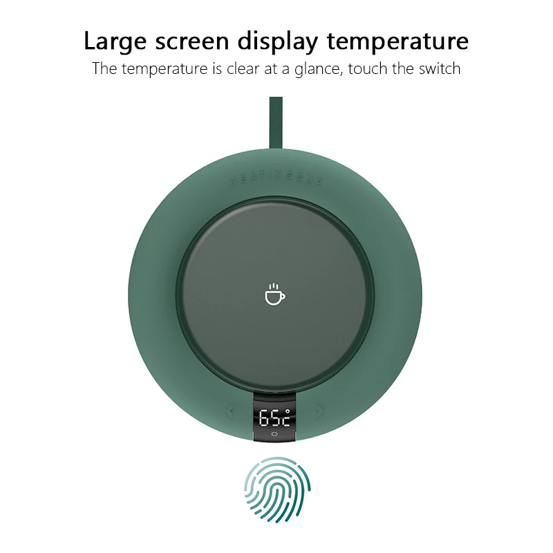 Almohadilla calefactora el&eacute;ctrica para tazas de caf&eacute; y t&eacute;, calentador creativo para el hogar y la Oficina, 3 temperaturas, pantalla LED ajustable, Idea de regalo, novedad-5