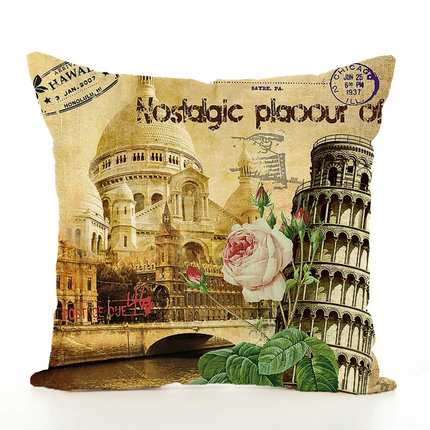 Flax Pillow European Cushion Embrace Case Sofa Decorative Pillows | Дом и сад