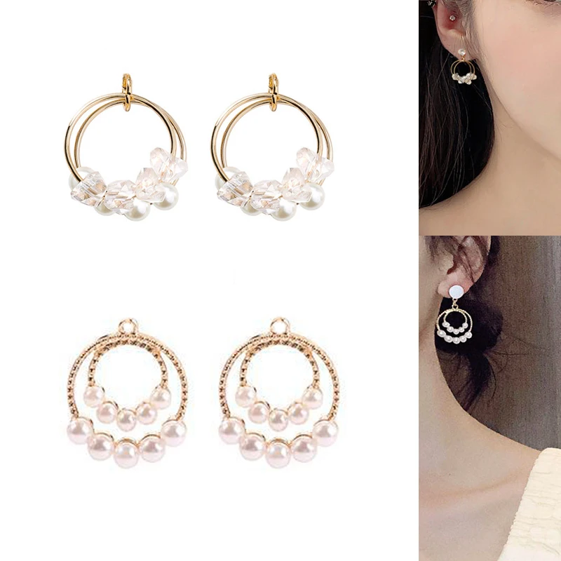 2020New 60 шт. Стразы и жемчугом солнцезащитные очки с круглой кнопки для самостоятельного изготовления ювелирных украшений серьги или ожерелье цепочка с подвеской в минималистическом BY41-ER275