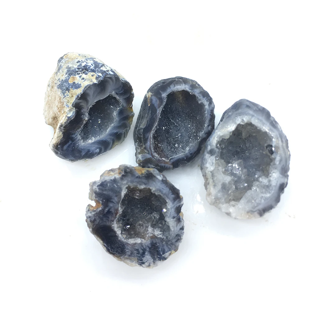 Случайный Природный Agate фрагмент жеоды Drusy Raw камень кварц Кристалл Cluster