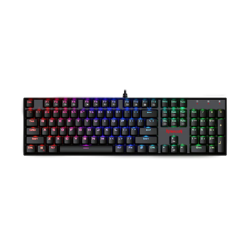 Игровая клавиатура Redragon K551 Механическая клавишная Кнопка 104 клавиш RGB светодиодный компьютерная клавиатура с подсветкой для ПК геймера Typist