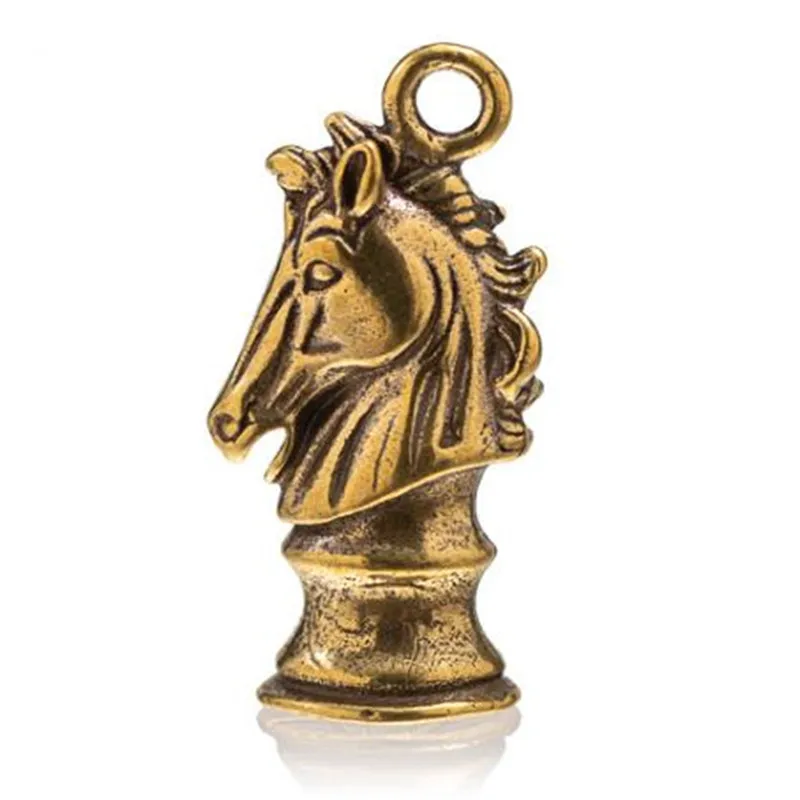 

3D Chess Horse Casting Animal Figurine Retro Style Metal Sculpture Home Office Room Desktop Decoration Collect Ornaments Gift