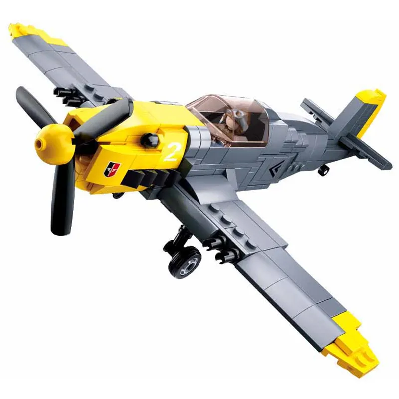 

289Pcs WW2 Military Germany Army Air Forces BF-109 Fighter Plane Model Building Blocks Sets Kit DIY creative Bricks Kids Toys