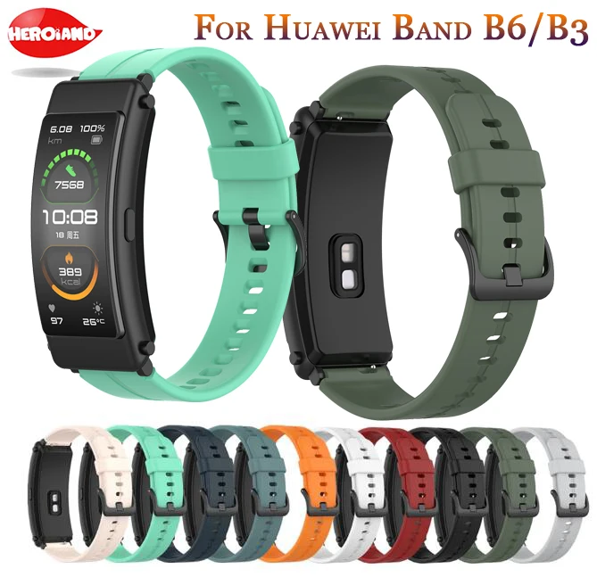 Мягкий силиконовый ремешок для Huawei Watch B6/B3 16 мм спортивный браслет Band B6 аксессуары