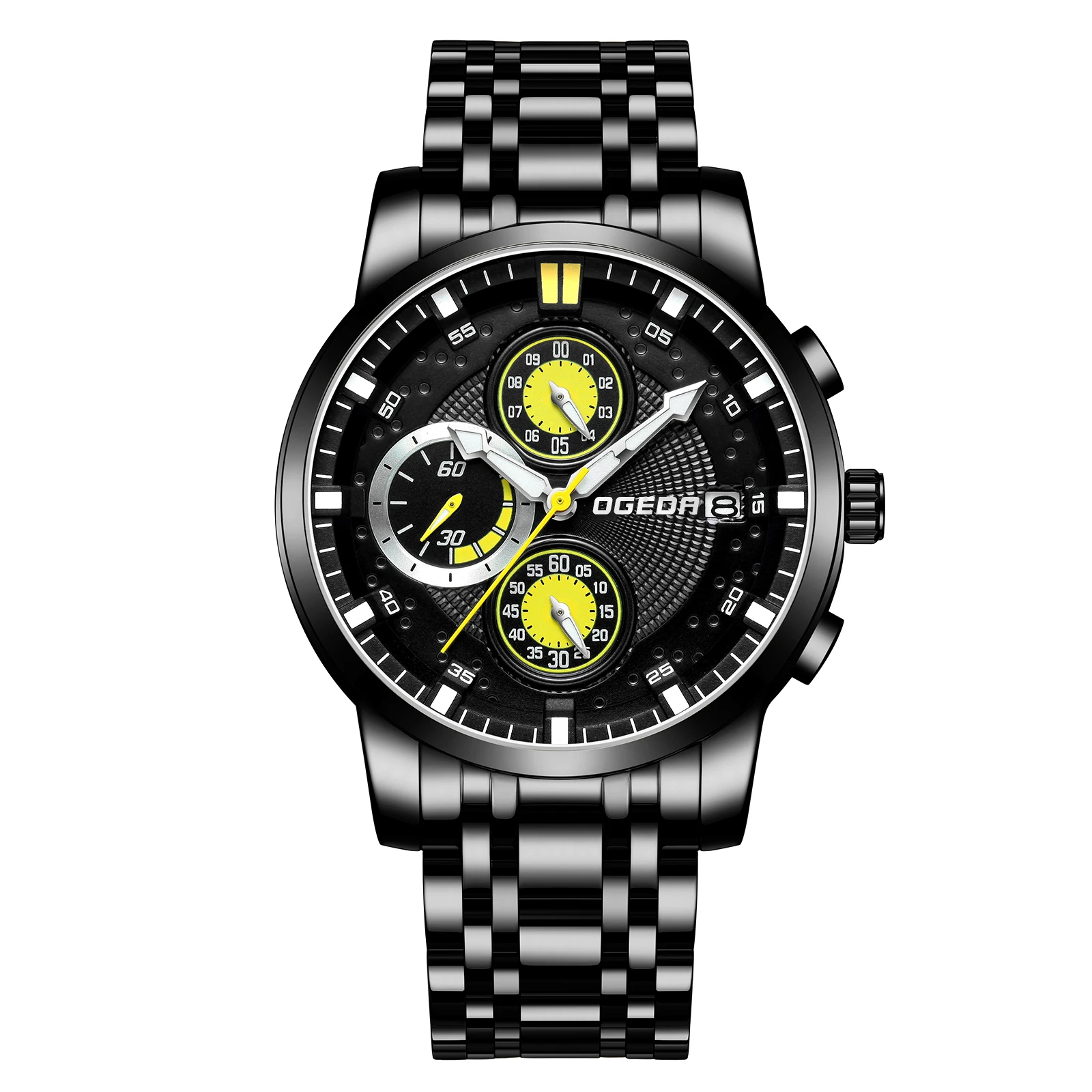 

OGEDA herren Uhr Chronograph Sport herren Uhr Top Marke Luxus Wasserdichte Alle-Stahl Business Quarz Uhr Uhr fr Mnner