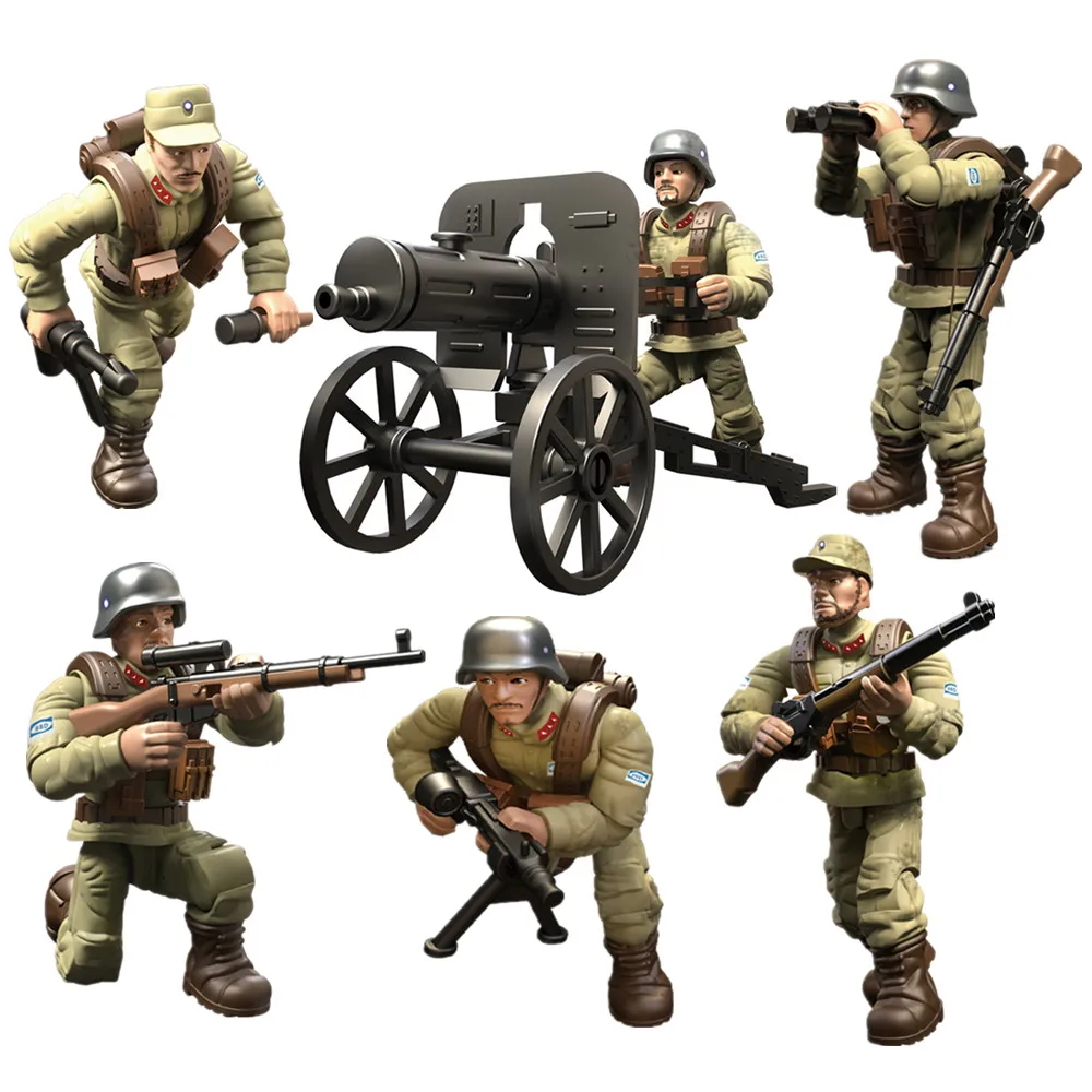 

6Pcs Military Army World War WW2 SWAT Soldiers Police Figures Building Blocks Bricks Learning Toys For Children Gift