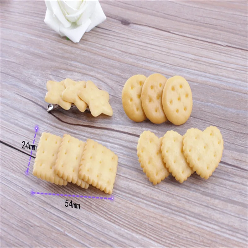 

1pcs Cartoon Shape Scrunchy Girls Cute Simulated Biscuits Hair Clip Headbands Hair Tie Kids Hairclip Hair Band Hair Accessories