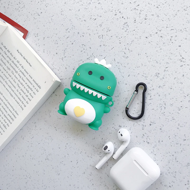 as pic show Для AirPods чехол 3D милый мультяшный чехол для наушников s для Apple Airpods 2 забавные аксессуары Защитная крышка с кольцом на палец - Цвет: as pic show