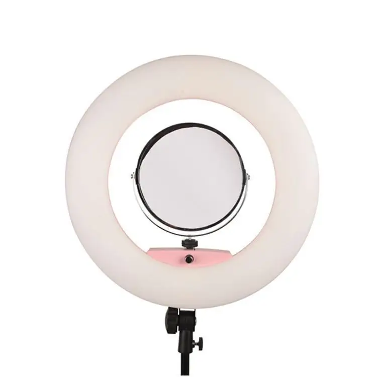 

Yidoblo Pink FE-480II Photo Studio Ring Light LED Lamp LCD Screen Display Photographic Continue Lighting 96W 5500K Make up Lamp