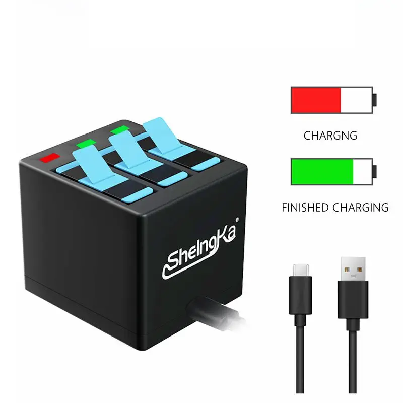 Оригинальный SheIngKa Hero8/7/6/5 Смарт IC батарея + Led Зарядное устройство для хранения GoPro