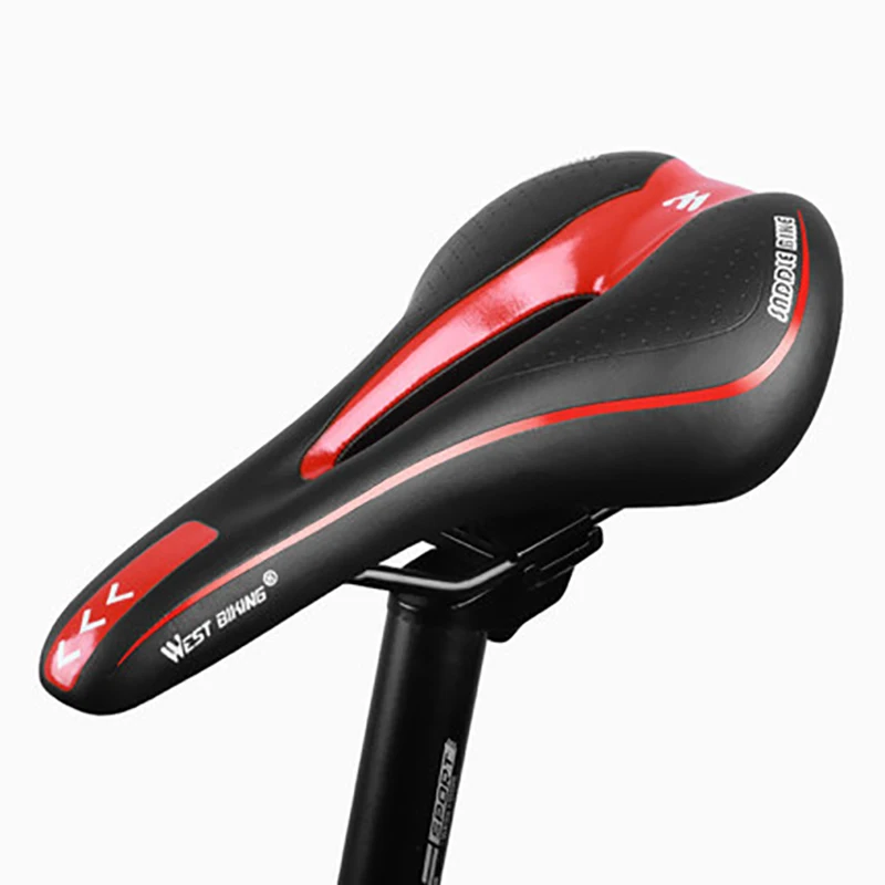 

PU Waterproof Shock Absorption Bicycle Seat Comfortable Saddle Seat Mountain Bike Road Seat Hollow Seat General Equipment