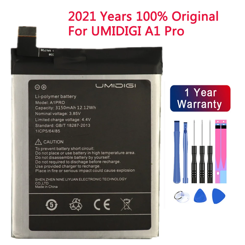 

Новинка 100% оригинальный аккумулятор UMI A1Pro для UMIDIGI A1 Pro Аккумулятор 3150 мАч телефонные батареи с номером отслеживания + Инструменты
