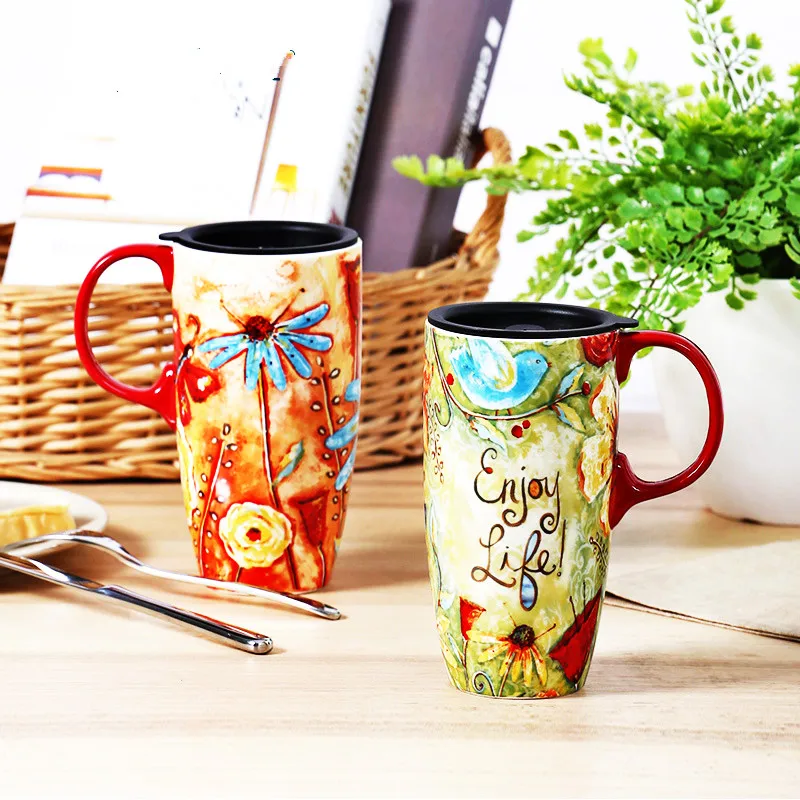 Кофейные кружки в европейском стиле для пар керамические чашки воды и питья с