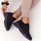 Кроссовки Женские однотонные без шнуровки, дышащие сетчатые Сникерсы, повседневная спортивная обувь, 2021