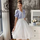 Юбка-трапеция Dabuwawa Женская плиссированная, однотонная элегантная юбка средней длины с эластичным поясом, весна-осень, DO1BSK003