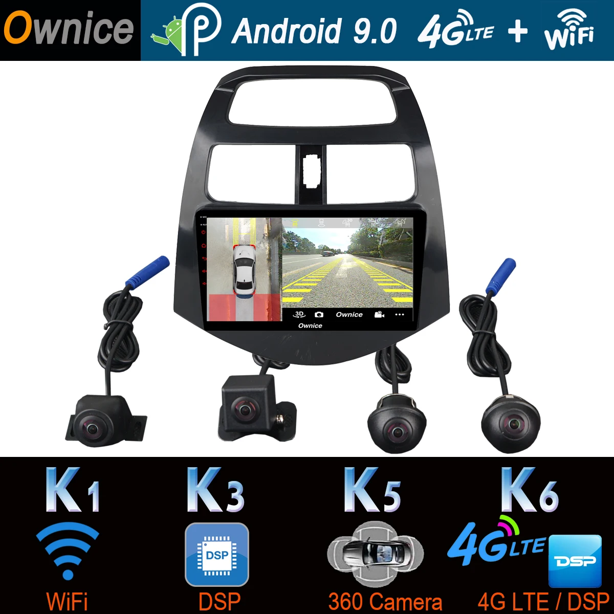 360 ° панорамный gps Радио Android 9,0 Восьмиядерный 4G+ 64G DSP CarPlay Автомобильный плеер для Chevrolet Spark Beat 2010 2011 2012 2013
