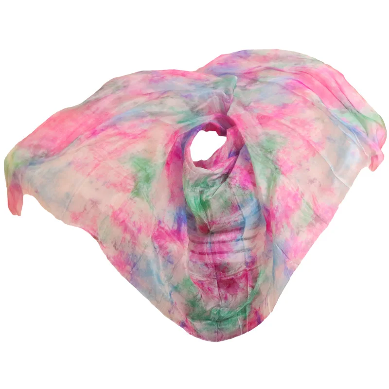 100% настоящая китайская шелковая вуаль платок женский шарф костюм аксессуар