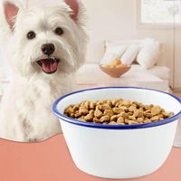 3 size vintage dog snack enamel bowl for dish water animal food bowls pet puppy cat bowl feeder feeding water bowl for dogs cats