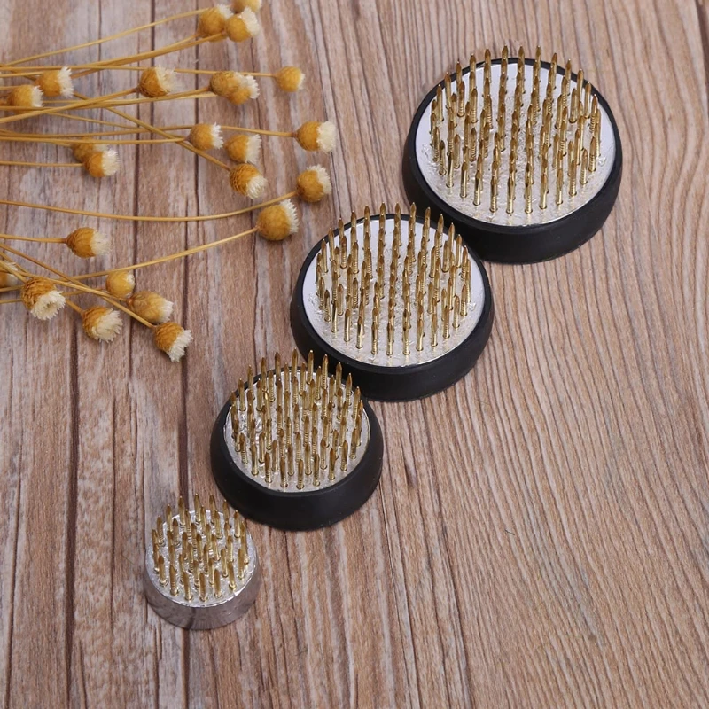 Круглая Цветочная лягушка Ikebana Kenzan с резиновой прокладкой предметы для