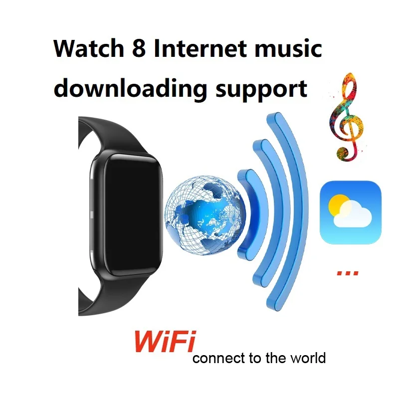 Smochm 2022 Watch8 Sports Wifi Smart Watch GPS Fitness Tracker MP3 Internet Download Watrproof Bluetooth Smartwatch PK iWatch |
