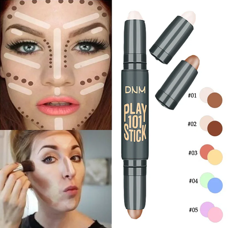 Основа для макияжа консилер с бронзатором крем карандаш хайлайтер темное