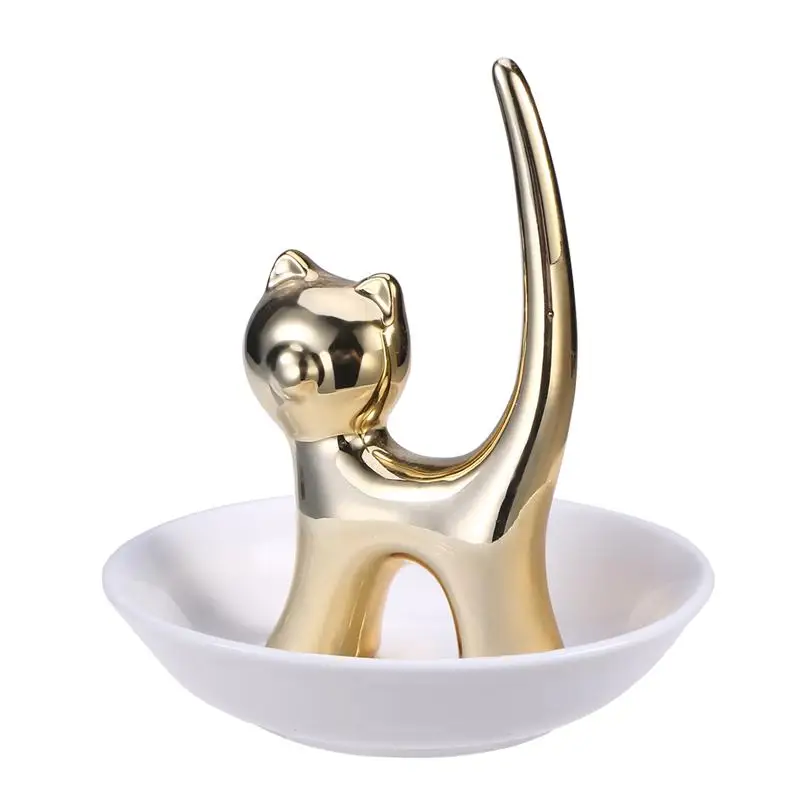 Кошка темминка Керамика коробка для хранения ювелирных изделий тарелка