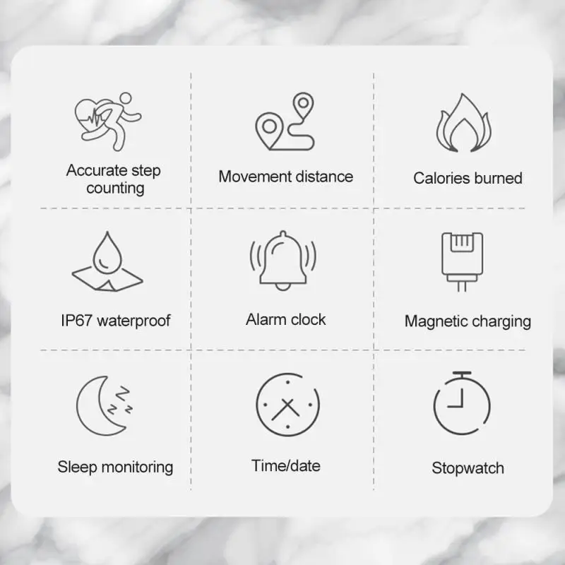 

MK20 Smart Bracelet Sleep Monitoring Heart Rate Blood Pressure Step Information Reminder Female Bracelet IP67 Waterproof Watch