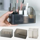 Пластиковый органайзер для макияжа, коробка для хранения, коробка для косметики, помады, чехол, держатель для дома, школьного стола, органайзер для макияжа, коробка для хранения