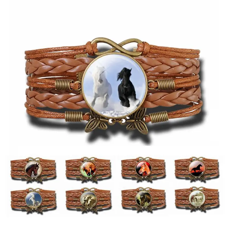 Браслет в стиле ретро коричневый браслет из восковой верёвки для женщин