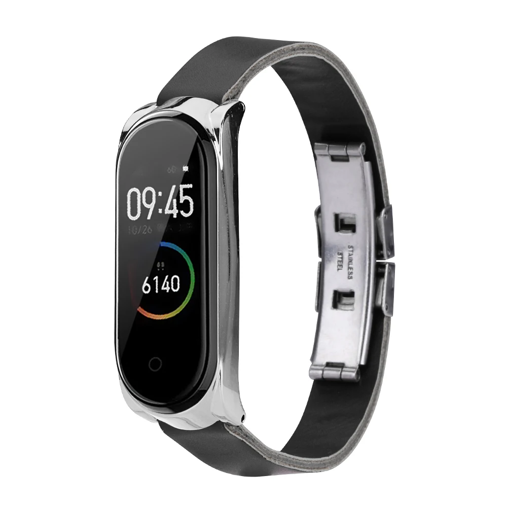 Умные часы Hangrui браслет для Xiaomi Mi Band 4 ремешок из искусственной кожи в стиле ретро