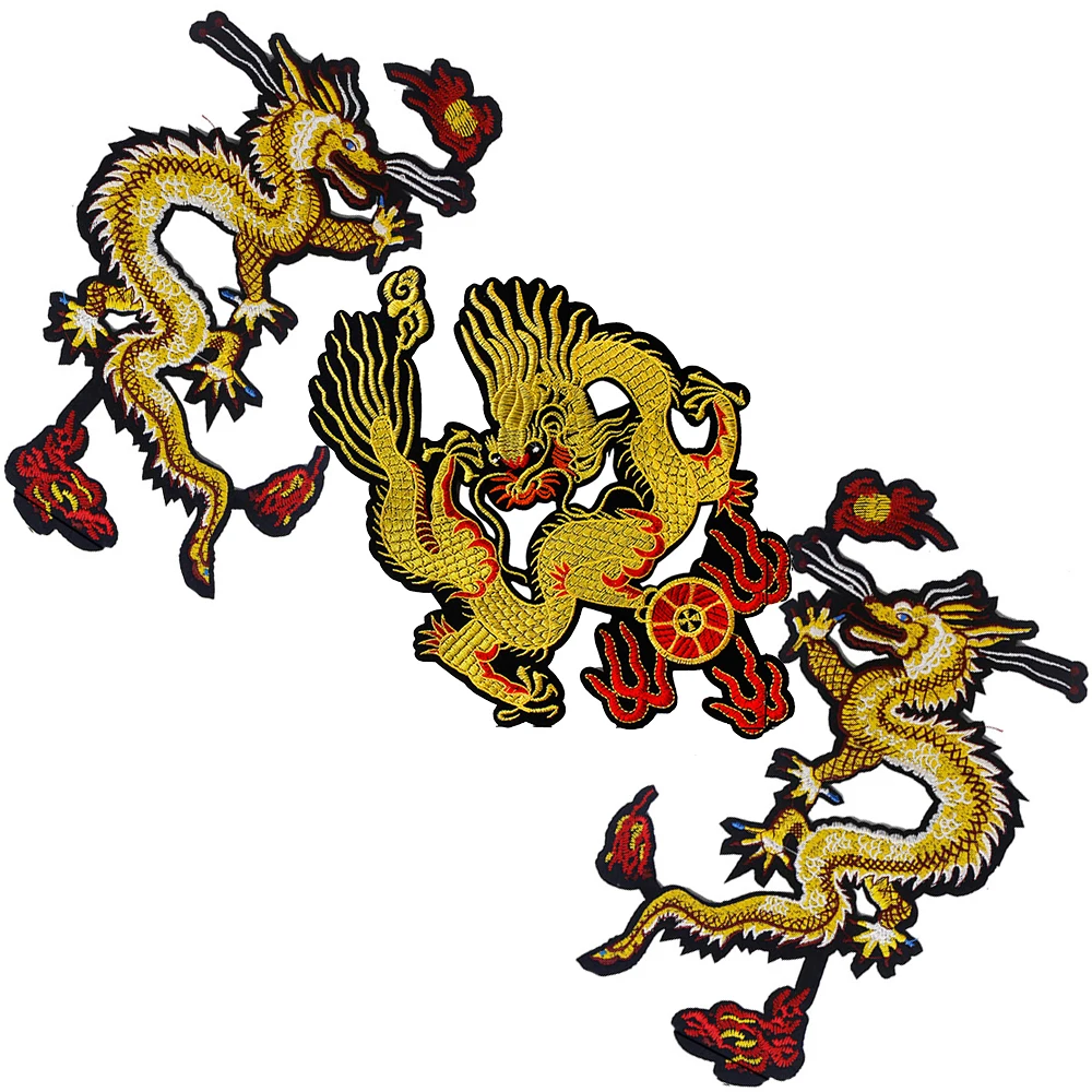 1 пара вышитых наклеек с аппликацией в виде дракона украшение из кружевной ткани