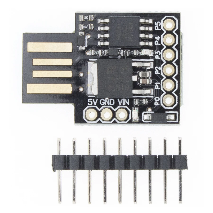 Плата микро-макетная TINY85 Digispark Kickstarter ATTINY85 модуль для Arduino IIC I2C USB синяя Черная |