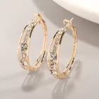 2021 новые модные и элегантные женские золотые серьги с бриллиантами круглые инкрустированные большие серьги Стразы Свадебные украшения изысканный подарок
