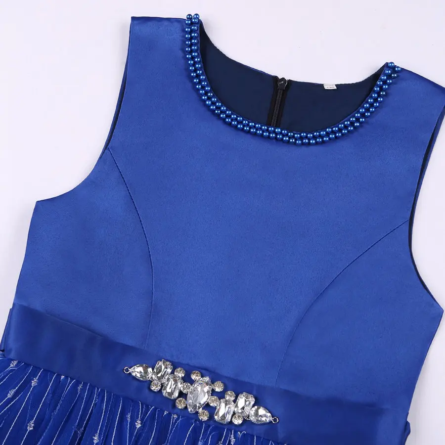 Королевский синий Стразы Элегантный Театрализованное и платье для выпускного