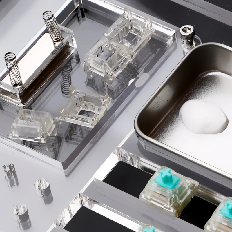 

20-Hole Acrylic Transparent Lubrication Plate Switches Lubricating Tester Board For Mechanical Keyboard DIY Accessories