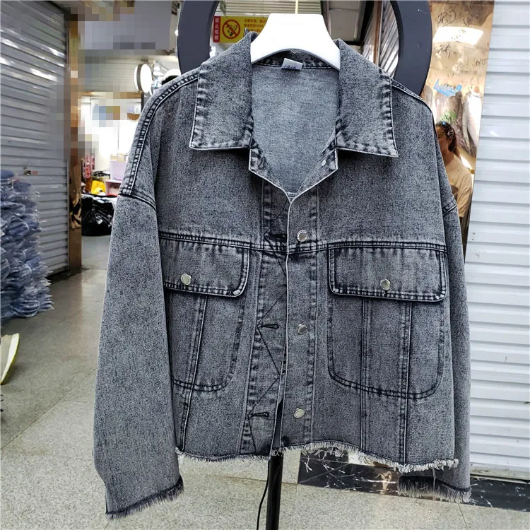 Женская Осенняя джинсовая куртка с кисточками и блестками | одежда