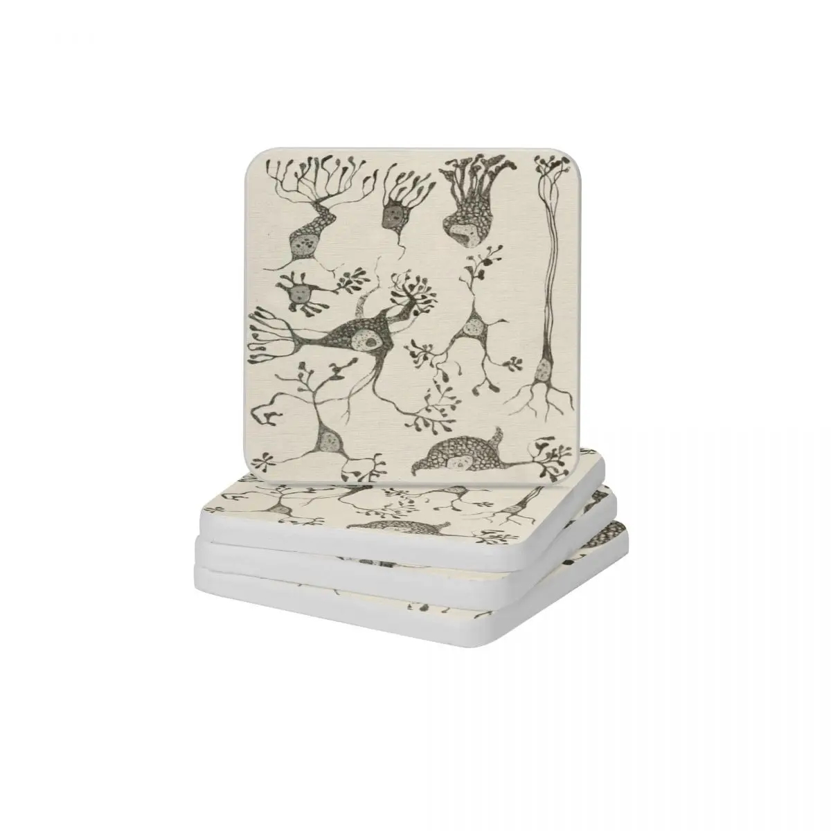 

Vintage Neuron Cells Diatomite Square Round Coaster Anti-Scald Cup Bonsai Mat Soap Toothbrush Pad Wholesale 10x10cm