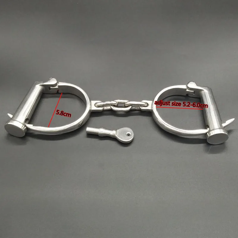 Adjustable Hand Ankle Cuffs Adult Sex Game Bondage Restraints Stainless Steel Metal Handcuffs Leg Irons Slave BDSM Torture Tools | Красота и