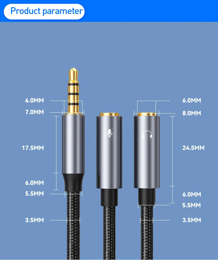 Адаптер для наушников и аудиокабеля 3 5 мм 2 в 1 адаптер кабеля гарнитуры микрофона
