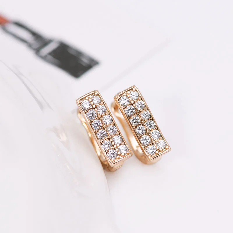 Женские серьги кольца MxGxFam золотого цвета 18 k с цирконом класса ААА + модный