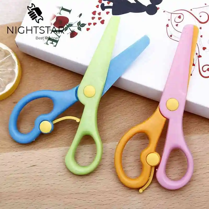 2 шт Пластиковые Ножницы DIY Скрапбукинг фото цвета Ножницы Бумага школьная закрепленная Детская безопасность ножницы/случайный цвет