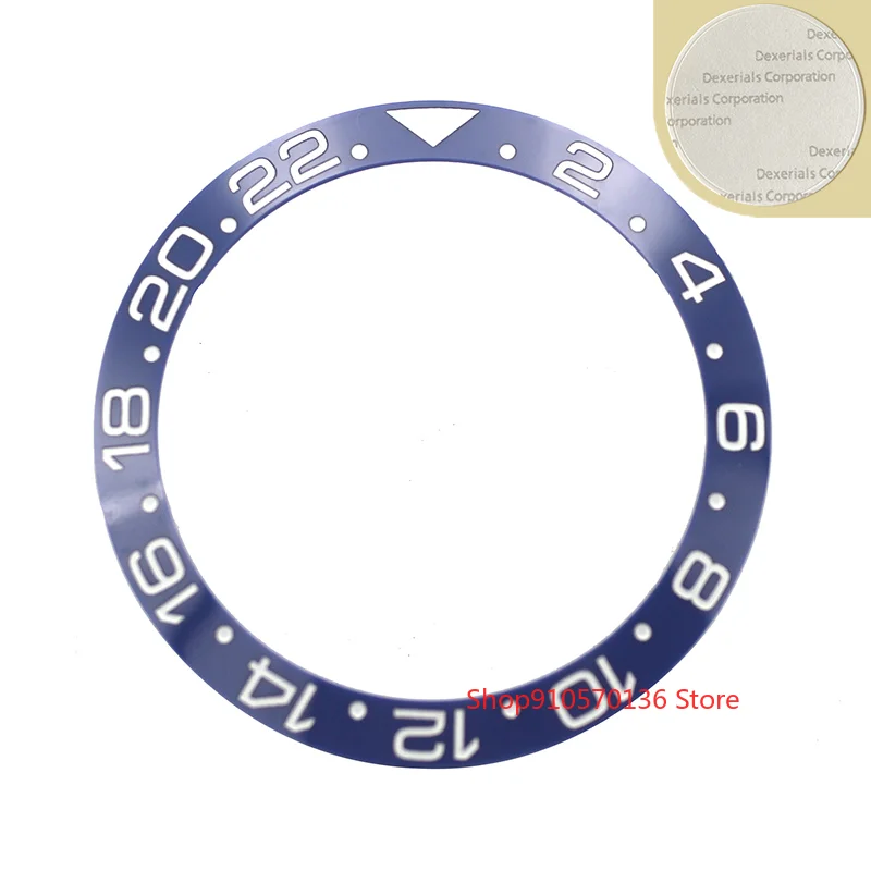 24 часа 38 мм синяя/черная/белая печать GMT керамическая вставка для часов MASTER Style