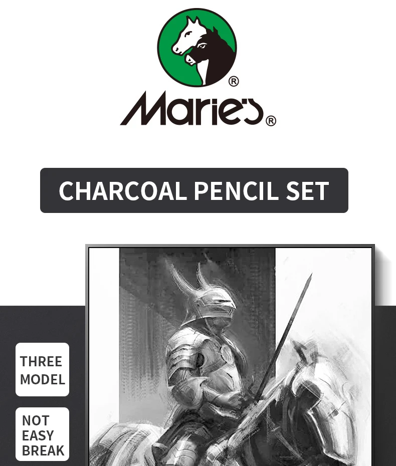 Marie's 12 шт./компл. эскиз угольный карандаш для рисования мягкий чертежный карандаш Lapiz набор канцелярские школьные карандаши для студентов искусство