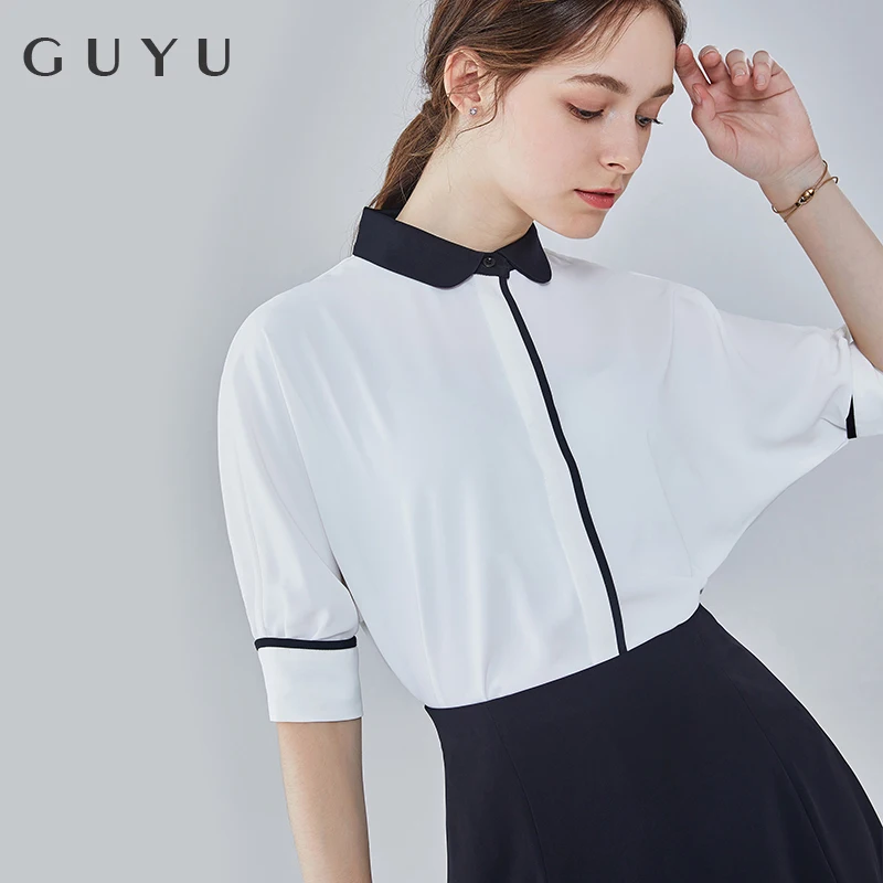 С широким рукавом Из шифона с коротким рубашки для женщин на зиму большие размеры