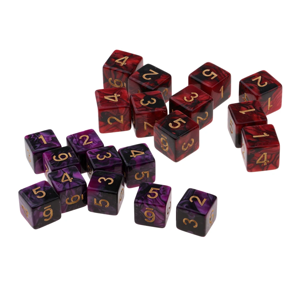 20 шт./упаковка набор игральных костей для игры DND Double Color D6 Square|Настольные игры| |