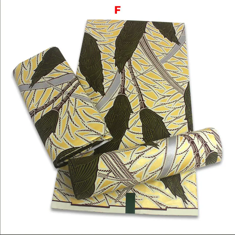 

Blesing 2021 High Quality New 6 yards of Golden Wax African Fabric Print Tissue African Prints fabric